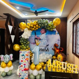 Colorful birthday balloon decoration in Hyderabad