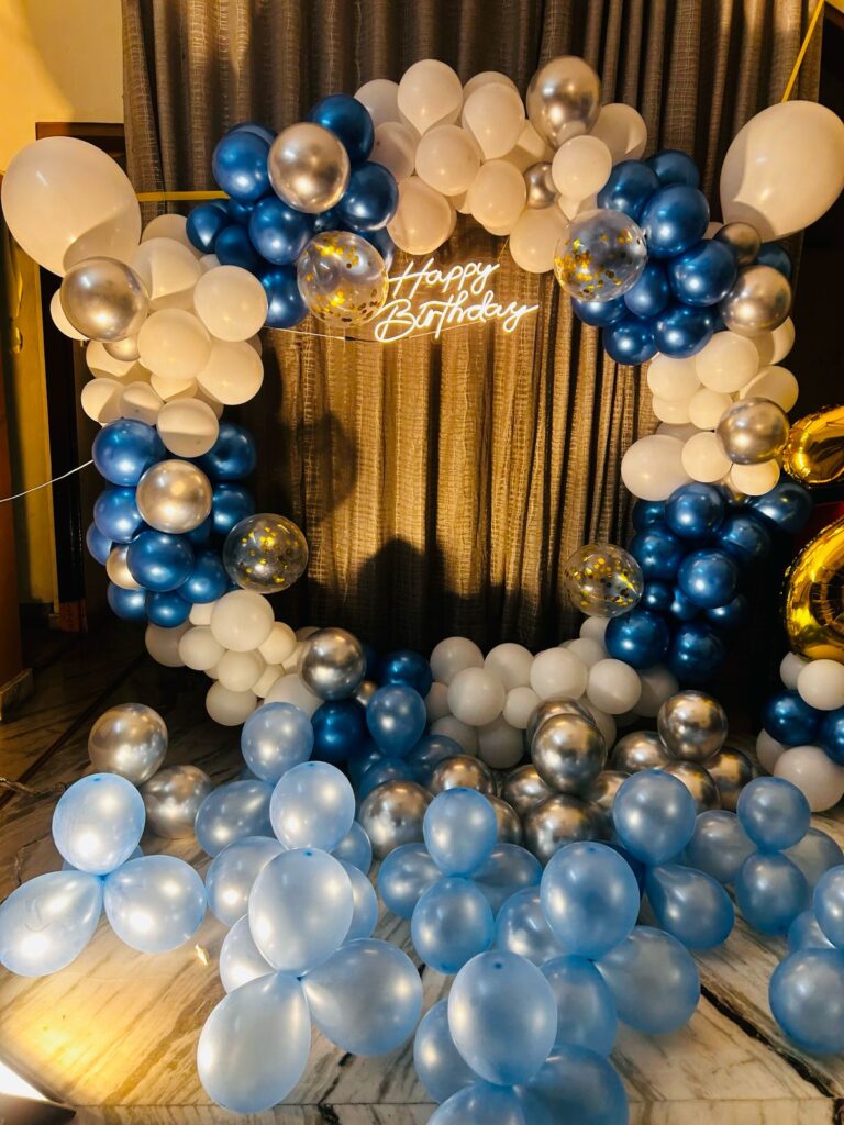 Premium Birthday Balloon Decoration Setup with Custom Theme and Backdrop