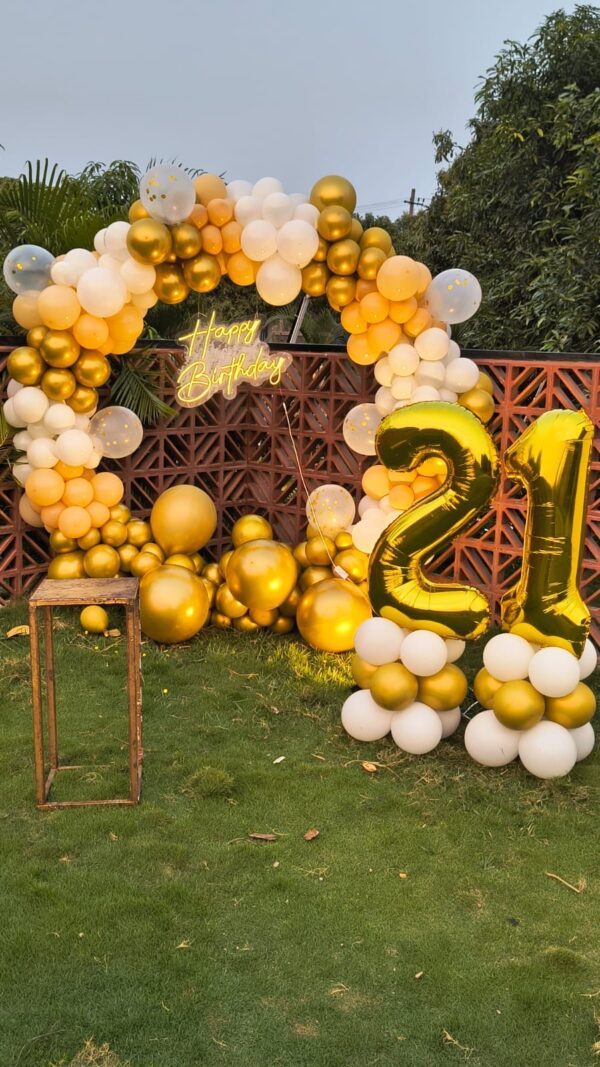 Customized Light Frame Birthday Balloon Setup