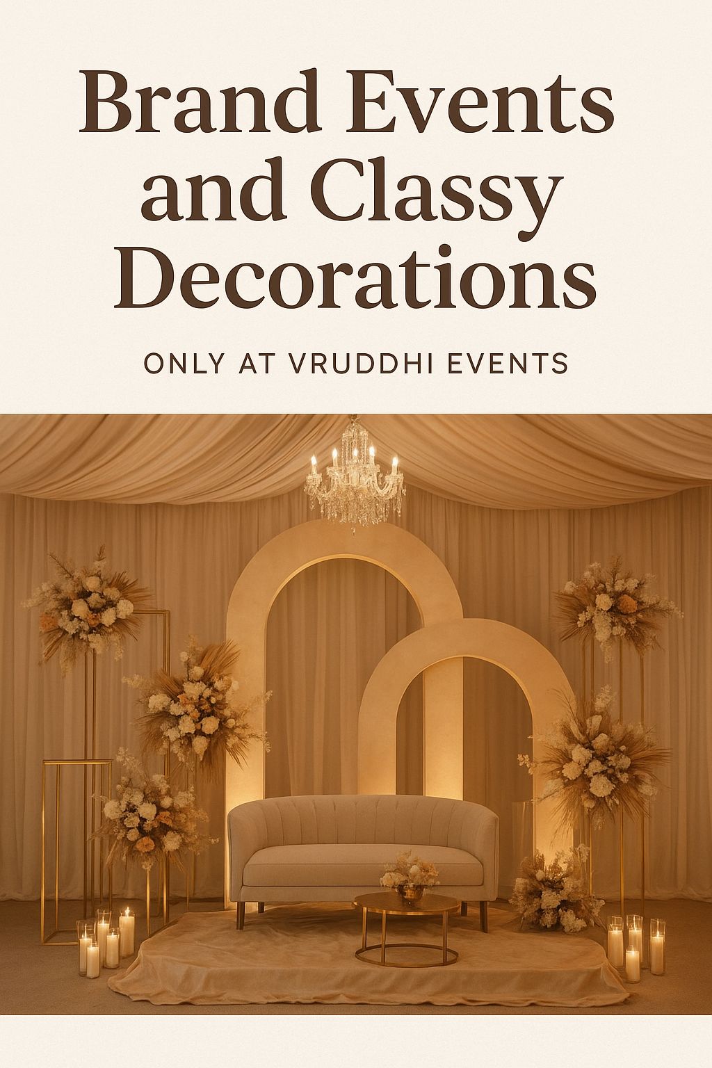 Classy Decorations decoration setup with elegant lighting and floral arrangements by Vruddhi Events